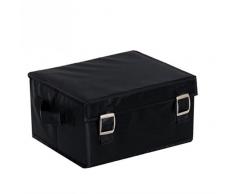 Mondex EVE745-01 Malle de Rangement avec Couvercle Modèle M Plastique/Tissu Noir 25 x 22 x 3 cm