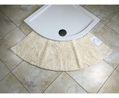 Cazsplash Petit Tapis de Douche incurvÃ©, Coton, crÃ¨me, Taille L