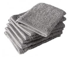 De Witte Lietaer 194829 Lot de 6 Gants de Toilette Coton Gris Clair 15 x 22 cm