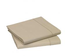 Blanc des Vosges Uni Satin Taie de traversin Coton, Chanvre, 90x190 cm