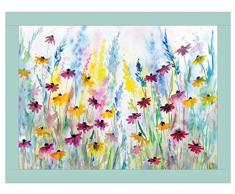 I Style Champ de Marguerites Simili Cuir Plateau, Plastique, Multicolore