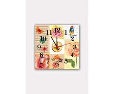 Bonamaison Horloge Murale en MDF, Multicolore, 30 x 30 cm