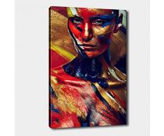 Bonamaison Peinture sur toile, multicolore, 50 x 70 cm - Conçu et fabriqué en Turquie