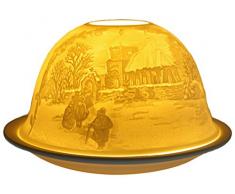 Him DL0077 messe de Minuit (Christmas Mass) -photophore en Porcelaine, Blanc CassÃ©, 12x12x8 cm