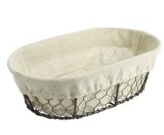 Delys-By-Verceral 513381 Corbeille à Fruits Ovale Lin/Métal