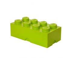 Brique de rangement LEGO 8 plots, Boîte de rangement empilable, 12 l, vert fluo