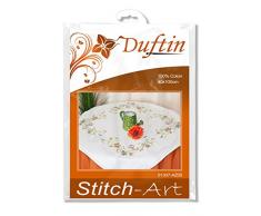 Duftin 01307-AZ05 Chemin de Table Sarah 40x100 Fleurs Multicolores - Point variÃ©, 100% Coton Bord TissÃ©