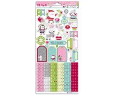 Toga STF72 NoÃ«l au PÃ´le Nord Lot de 300 Autocollants Papier Multicolore 15 x 32,5 x 0,2 cm