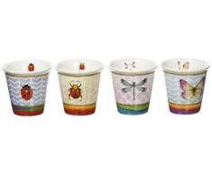 Easy Life 1016GAFR Coffret 4 Gobelets Ã CafÃ©, Porcelaine, Multicolore, 10 cm