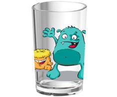 Emsa Gobelet pour Enfants, Motif Monstre, Lavable au lave-vaisselle, Plastique, Transparent/Menthe, Kids, 516275