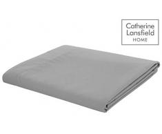 Catherine Lansfield Drap en Polycoton Percale pour lit Une Personne sans Repassage Gris