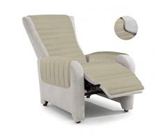 ELEGANT PO-REC-Tortora/Grigio Chiaro Housse de Fauteuil inclinable matelassé, Tourterelle/Gris Clair, Microfibre, Standard