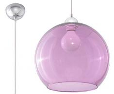 Sollux Lighting Ball Suspension en verre Violet Chrome