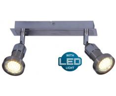 Naeve Leuchten 1132542 Réglette 2 spots LED Bregar 23 cm