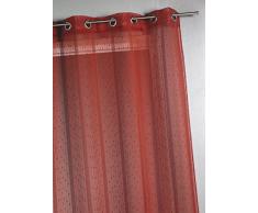 HomeMaison Voilage tissÃ© et filetÃ© Ã Grande Largeur, 100% Polyester, Rouge, 140 x 240 cm