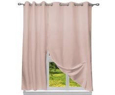 KELVIN Rideau occultant magnÃ©tique Solide, Rose poudrÃ©, 38x84
