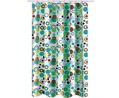 MSV 140263 Rideau de Douche Polyester + PolypropylÃ¨ne Pastille ColorÃ©e/Blanc 180 x 200 x 0,1 cm - 12 anneaux inclus