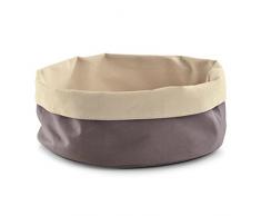 Zeller 18006 Corbeille à pain ronde en coton marron/crème, 25 x 13 cm