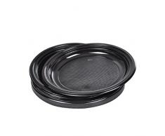 Viphome 6ASJ045NR Lot de 20 Assiettes Noir 22 cm