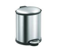 EKO Elipse Poubelle à Pédale Métal Inox 24,2 x 23,3 x 30 cm 6 litres