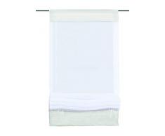 Home fashion 57105-801 Store bateau en voilage uni Blanc 140 x 45 cm