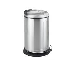 WENKO 22155100 Poubelle à Pédale Lagun Easy Close, 12 Litres, Acier Inoxydable, Satiné, 28 x 43,5 x 33 cm
