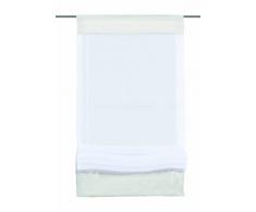 Home fashion 57105-801 Store bateau en voilage uni Blanc 140 x 60 cm