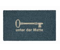 Young Generation Shoe Max YH 101406 Paillasson en Fibres de Coco avec Dos antidÃ©rapant en PVC Motif clÃ© Graphite/Sable 44 x 74 cm