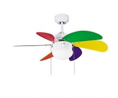 Ventilateur de plafond avec lumière Marea Moderne 76.2 x 76.2 x 41.5 cm multicolore