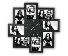 Zep S.r.l PC008B Horloge Murale pour 8 Photos 10x15 cm Noir Trieste