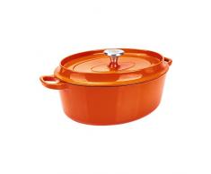Berndes 034258Â 29Â cm Plat Ã rÃ´tir Ovale en Fonte avec Couvercle en Fonte, Orange