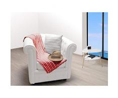 Soleil docre Plaid, Polyester Coton, Rouge, 150x130 cm