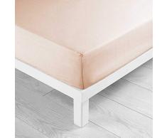Douceur dIntÃ©rieur Lina Drap Housse 1 Personnes, Coton, Nu, 90 x 190 cm