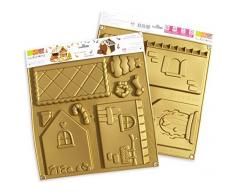 ScrapCooking 3141 Kit Moules - Maison, Silicone, Or, 33 x 30,5 x 1,5 cm