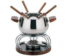 Kela 66406 service à fondue à viande, 6 personnes, 11 pièces, acier inoxydable et bois, Armata