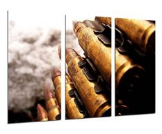 Tableau Moderne Photographique, Impression sur bois, Armes, balles, guerre, 97 x 62 cm, ref. 26272