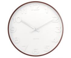 Karlsson KA5471 Horloge Murale Mr. White Numbers, Caisse en Bois, Blanc, 6 x 37,5 x 37,5 cm