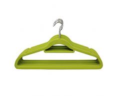 JVL Gamme Premium Toucher Velours Mince Ã©conomiser de lespace antidÃ©rapant cintres, Citron Vert, Pack of 20