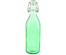 Leifheit 36322 Bouteille Facette, Verre, Vert, 7,2 x 7,2 x 25 cm