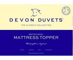Devon Duvets EU Surmatelas en Laine Naturelle fabriquÃ©e Ã la Main Britannique Taille Simple (90 x 210 cm)