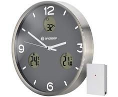BRESSER 8020211MGU000 Horloge Murale, Gris, 30 cm