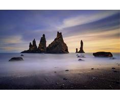 Scenolia Tableau dÃ©coratif Grand Format sur Toile REYNISDRANGAR Islande 90 x 60 cm | Impression Haute qualitÃ©
