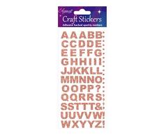 Eleganza Oa027265Â Bold Lettre de lalphabet Paillettes Craft StickersÂ âÂ Or Rose Autocollant