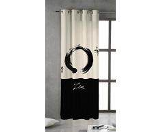 Tsuki Zen Rideau avec Åillets métalliques Motif Japonais 150 x 260 cm