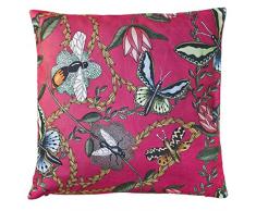 Nadja Wedin design Les Insectes et Papillons Taille L Cerise â Housse de Coussin Coton 48 x 48 cm