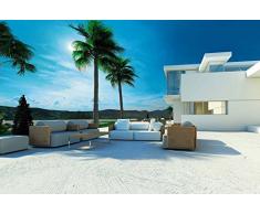 Papier Peint poster panoramique VILLA CALIFORNIE 4 x 2,70 m | Déco et photo murale XXL Qualité HD Scenolia