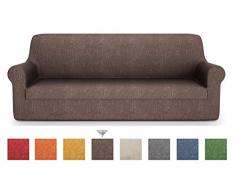PETTI Artigiani Italiani - Housse Canapé, Housse de Canapé, Housse de Clic Clac, Housse de Canapé 4 Places, Marron, Tissu Jacquard, 100% Made in Italy