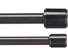AmazonBasics Tringle à rideau double avec embouts cylindriques 2,54 cm, de 0,9 à 1,83 m, Bronze