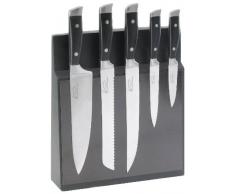 Pradel Jean Dubost 18509 Bloc de Cuisine AimantÃ© Massif 5 Couteaux Ventoux Acier Nylon Noir