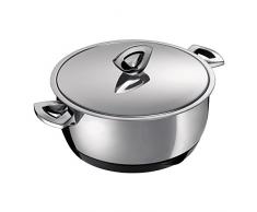 KUHN RIKON 30451 Cocotte à Servir Durotherm Chrom 2L/18cm, Acier Inoxydable, Argenté, 18 cm
